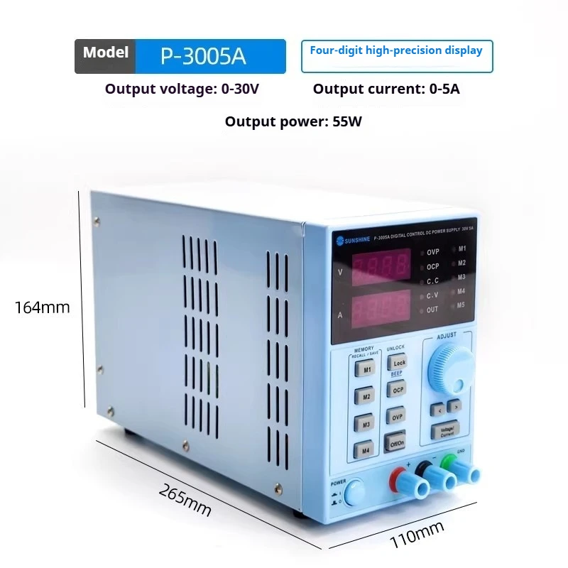 P-3005A Einstellbares DC-Labor 30V 5A Digital-Labornetzteil – Bild 5
