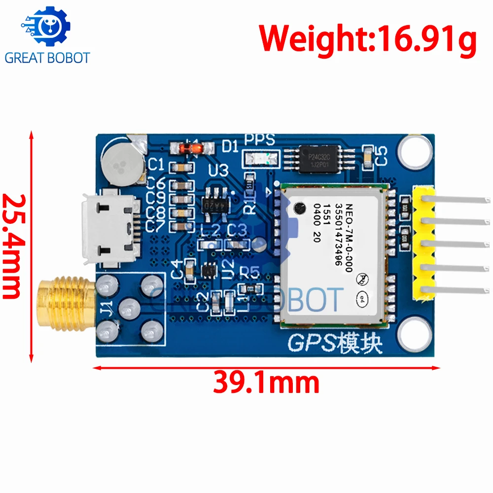 NEO-6M / NEO-7M / NEO-8M / NEO-9M GPS-Modul mit EEPROM für Arduino – Bild 3