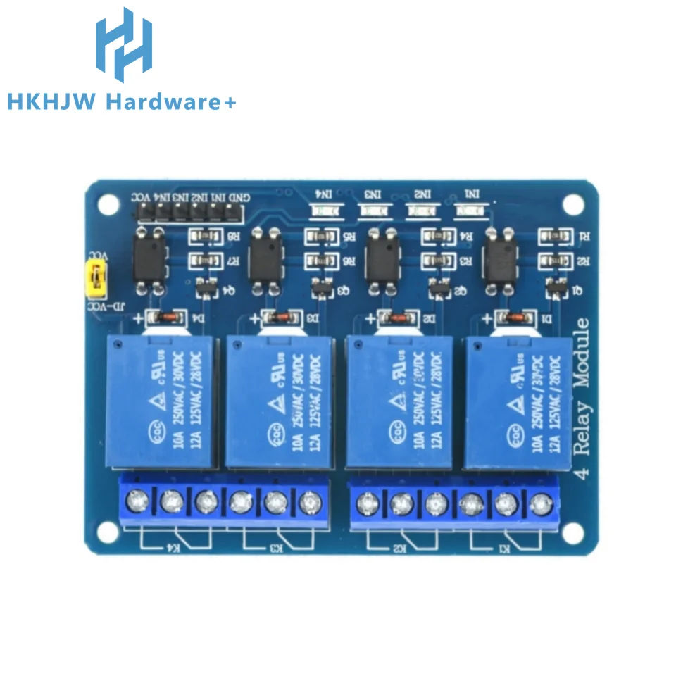 5V/12V 4-Kanal-Relaismodul - optoisolierter Relaisschutz für Arduino, ARM, PIC, AVR, DSP und industrielle