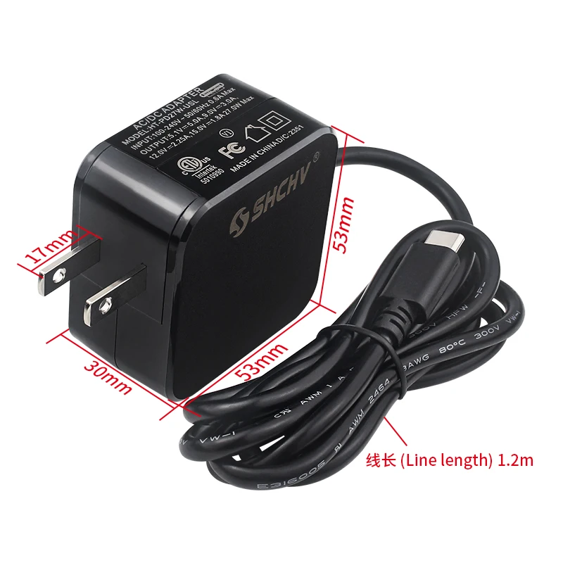 Netzteil PD 27 W 5,1 V 5 A USB Typ-C Netzteil EU US UK Stecker – Bild 2