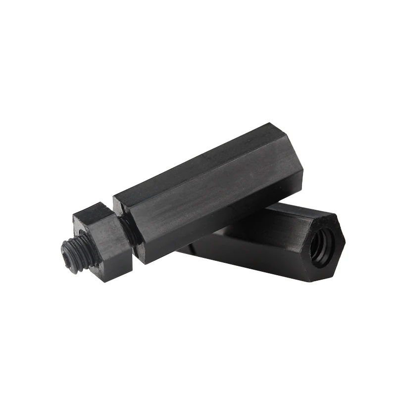 M2 M2,5 M3 M4 M5 M6*L+6/7/8mm Schwarzer Nylon-Abstandshalter, männlich – Bild 3