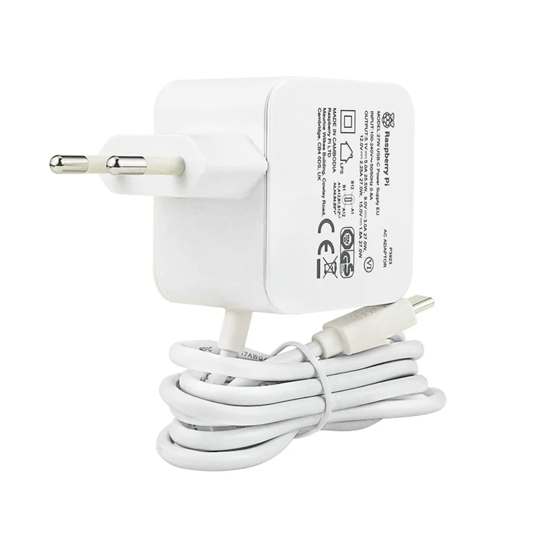 Netzteil Raspberry Pi 5, 27 W, USB Typ C, US-UK-EU-Stecker optional – Bild 4