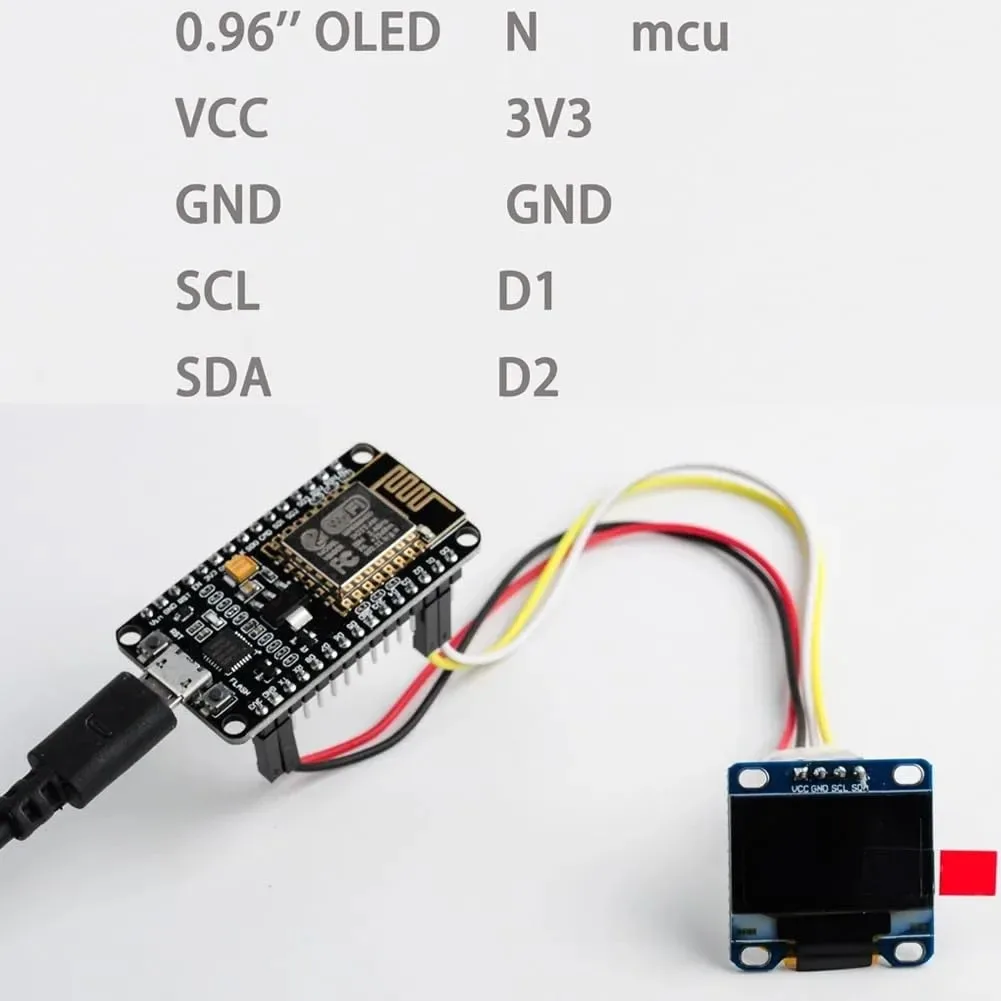 0,96" OLED Display 128x64 I2C SSD1306 Blau/Gelb LCD Display Modul – Bild 5