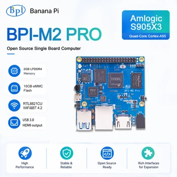 Banana PI BPI-M2 Pro Amlogic S905X3 Quad-Core-Prozessor 2 GB LPDDR4 RAM 16 GB eMMC Raspbian-Bildunterstützung
