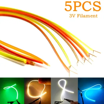 Paket 3V LED Gleiche Ende Filament Flexible Diode Beleuchtung Streifen Dekoration Ultra Slim Spirale (5 Stück)