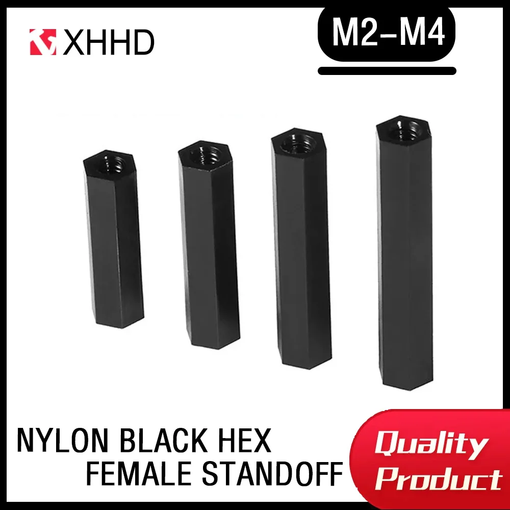 M2 M 2,5 M3 M4 PCB Spacer Nylon Schwarz Hex Weibliche Standoff Nylon – Bild 2