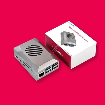 Raspberry Pi 5 ABS Silver-Shadow Case Kühl-PWM-Lüfter für Pi5 Besser als rot-weißes Gehäuse