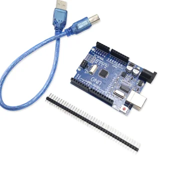 UNO R3 Entwicklungsboard ATmega328P mit USB-Kabel, kompatibel mit Arduino IDE für Anfänger-DIY-Projekte