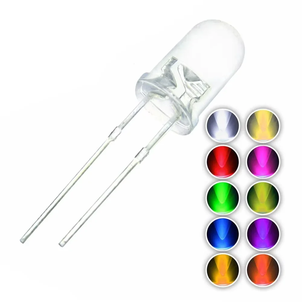 3mm 5mm LED-Dioden-Sortiment-Kit Weiß Grün Rot Blau Gelb Orange F3 F5 – Bild 4
