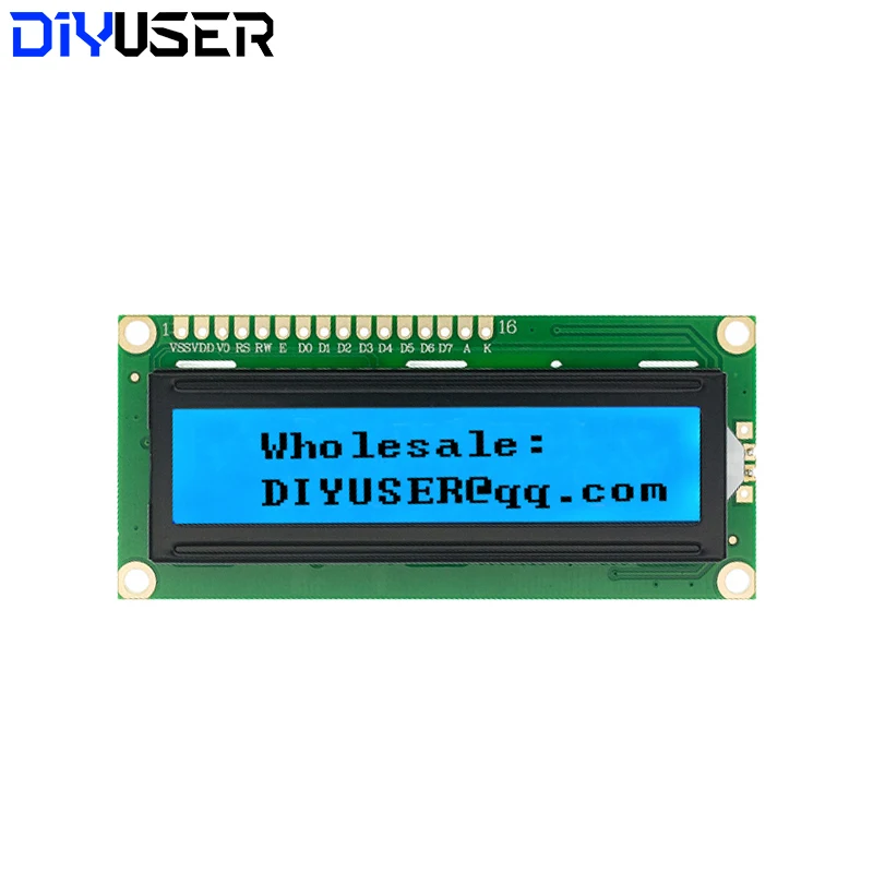LCD1602 1602 LCD-Modul Blauer / Gelbgrüner Bildschirm 16x2 Zeichen – Bild 4