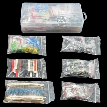 Elektronische Komponenten Kits Metallfilm Widerstand Sortiment Kit LED Dioden Elektrolytkondensator Keramik