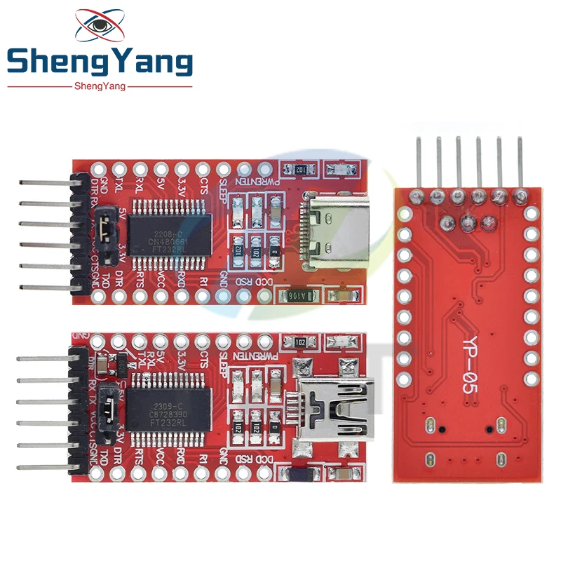 TZT 1/2/5 Stück FT232RL FTDI USB 3.3V 5.5V zu TTL Serieller Adapter – Bild 3