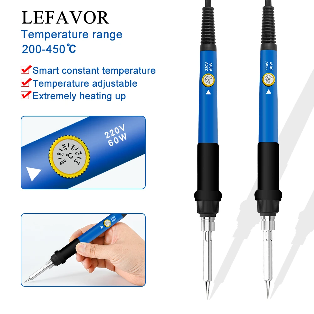 60W Lötkolben Kit Set Einstellbare Temperatur Elektrische Solder Rework Station Mini Griff Wärme Bleistift