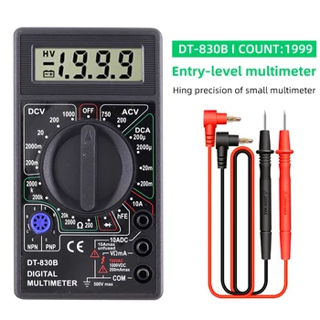 DT830B AC/DC LCD Digital Multimeter 750/1000 V Voltmeter Amperemeter Ohm Tester Hohe Sicherheit Handheld Meter