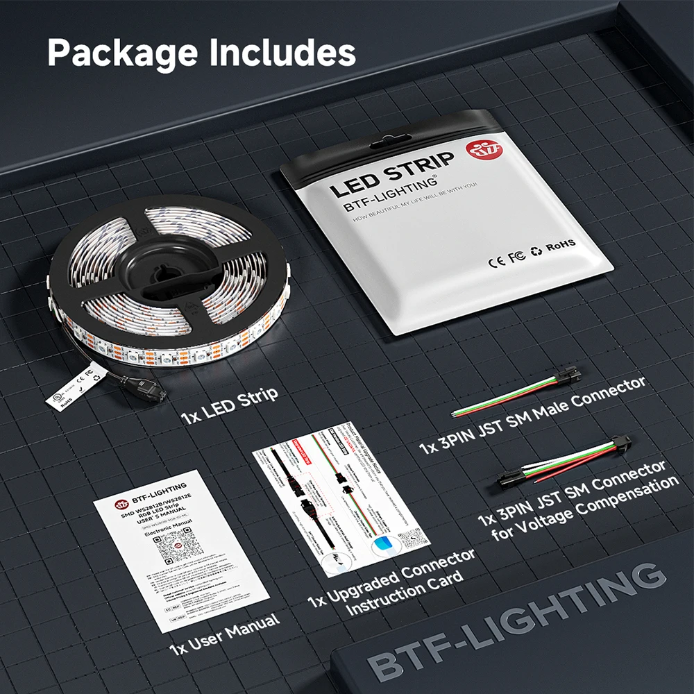 WS2812B LED-Leuchten DC5V WS2812 RGB-LED-Streifenlicht, individuell – Bild 3