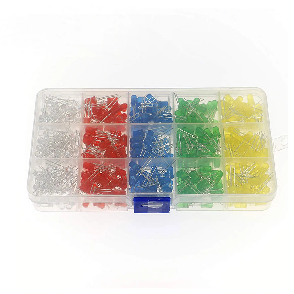 F3 F5 3 mm 5 mm LED-Dioden, rund, 5 Farben, je 100 Stück LED-Leuchtdioden (500 Stück)