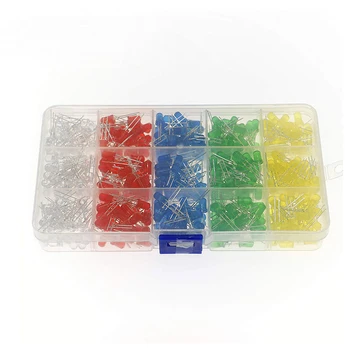F3 F5 3 mm 5 mm LED-Dioden, rund, 5 Farben, je 100 Stück LED-Leuchtdioden (500 Stück)
