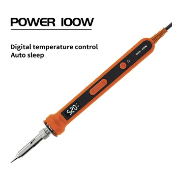 100 W Digitale Elektrische Lötkolben Kit Set 220 V Temperatur Einstellbar Schweißen Werkzeug Keramik Heizung