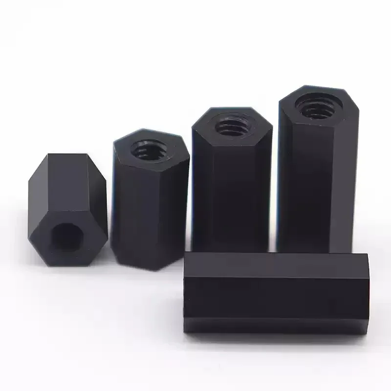M2 M2,5 M3 M4 M5 M6 Schwarzer Nylon-Sechskant-Abstandshalter, Säule – Bild 6