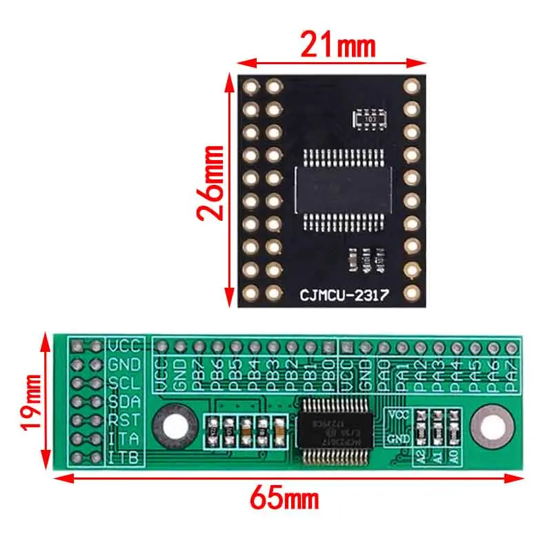 MCP23017 I2C-Schnittstelle 16bit I/O-Erweiterungsmodul Pin Board IIC – Bild 2