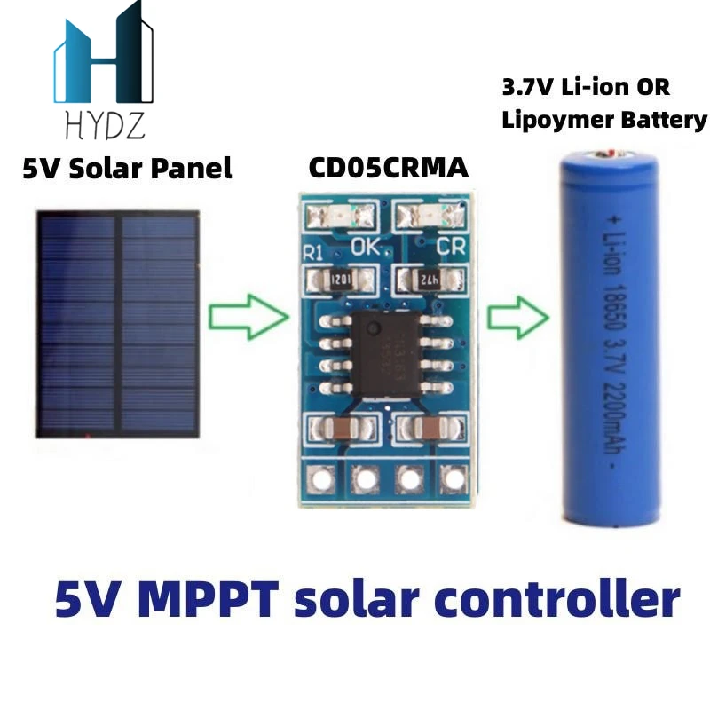 MPPT Solarladeregler 1 A 4,2 V 3,7 V 18650 LiPo Li-Ion Lithium – Bild 2