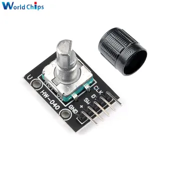 HW-040 360 Grad Drehgeber Modul mit 15 × 16,5mm Potentiometer Drehknopf Kappe für Arduino Ziegel (5 Stück)