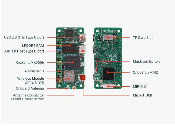 Radxa Zero 3W Kompakter Rockchip RK3566 Quad-Core Einplatinen-Computer – Bild 4