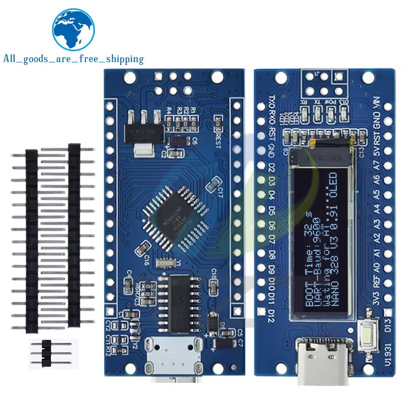 Nano V3.0 Atmega328P Ch340C Eingebautes 0,91" Oled-Display 128*32 – Bild 4