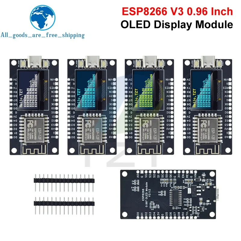 NodeMCU ESP8266 V3 Entwicklungsboard mit 0,96 Zoll OLED-Display CH340 – Bild 5