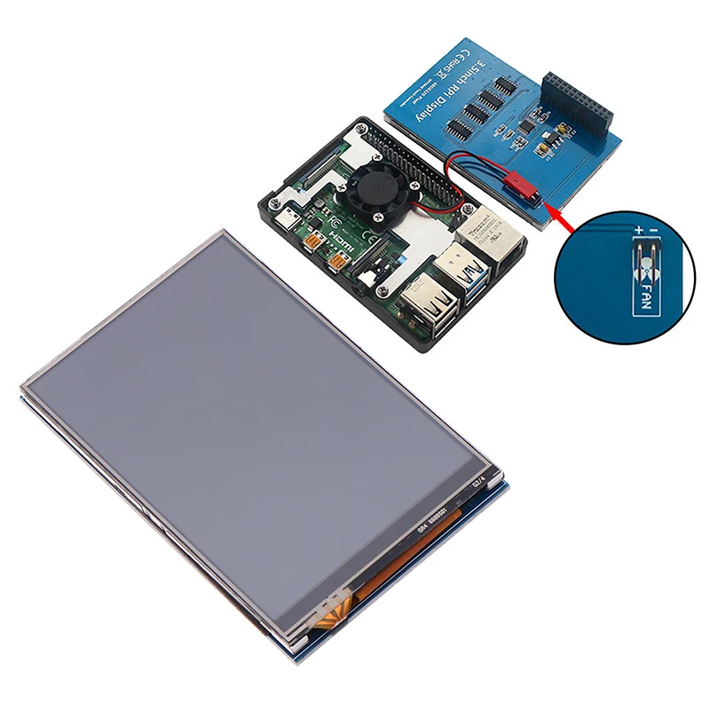 3,5 Zoll Display-Modul für Raspberry Pi, 3,5-Zoll-Touchscreen 320×480 TFT-Touchscreen-Display mit Touchpen