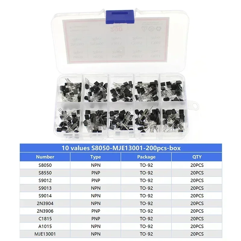 Transistor-Sortiment-Kit TO92 PNP/NPN A1015 BC327 BC337 C1815 S8850 – Bild 3