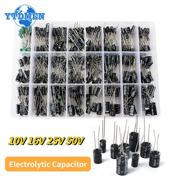 24 Werte Elektrolyt kondensator 0,1 uF-1000uF 10V 16V 25V 50V Mix Aluminium Elektrolyt (500 Stück)