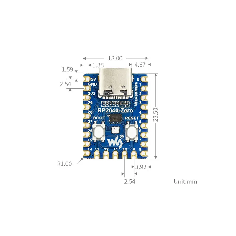 RP2040-Zero platine USB-C anschluss dual-core arm cortex m0 – Bild 6