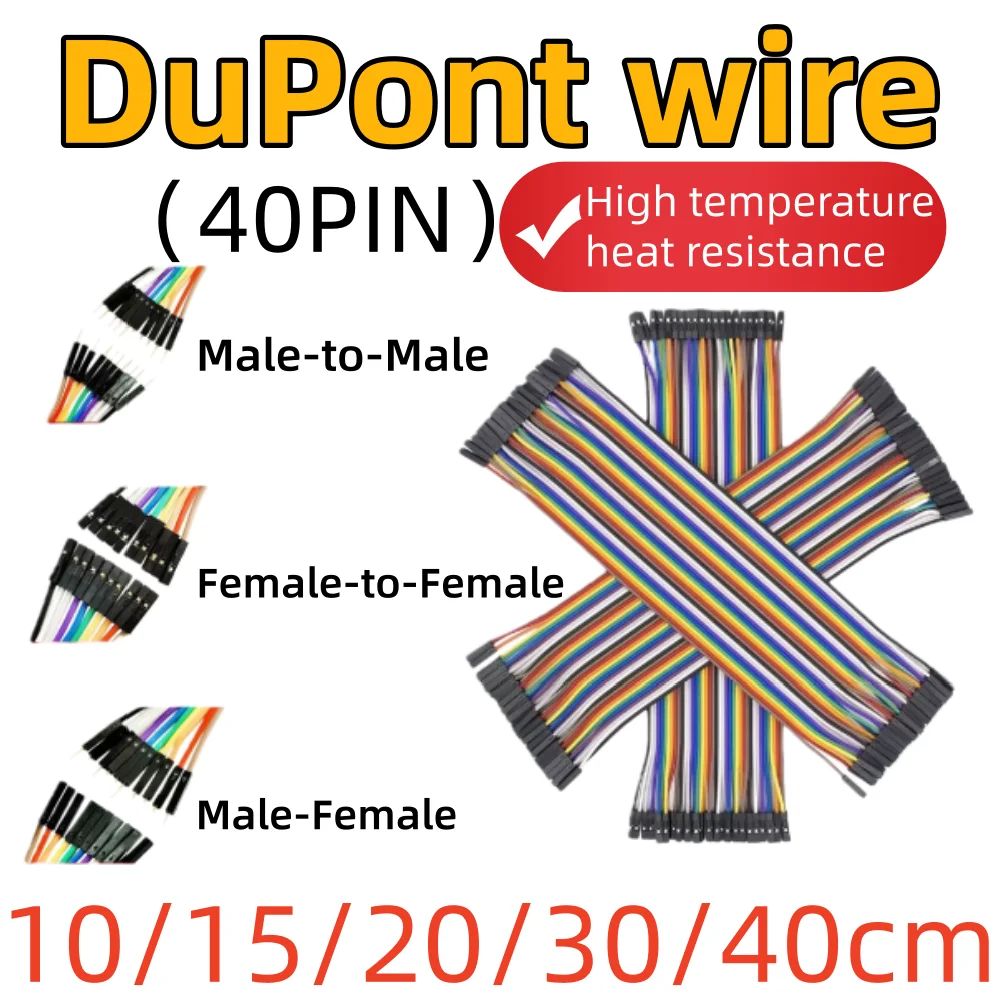 Dupont Line 10 cm 20 cm 30 cm 40 Pin Stecker auf Stecker + Stecker auf Buchse und Buchse auf Buchse Jumper
