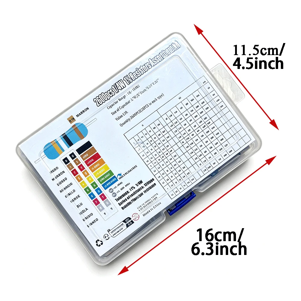 130 Werte 1/4W 0,25W 1% Metallfilm-Widerstände (2600 Stück) – Bild 4