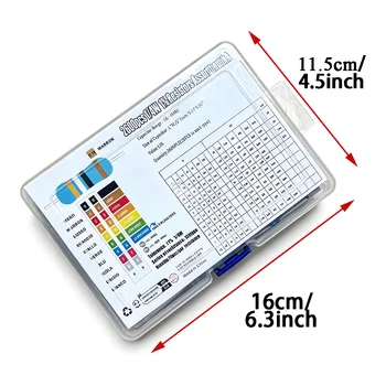 130 Werte, 1/4W 0,25W 1% Sortiment Metallfilmwiderstände, 1/4W 0,25W 1% Festwiderstände (2600 Stück)