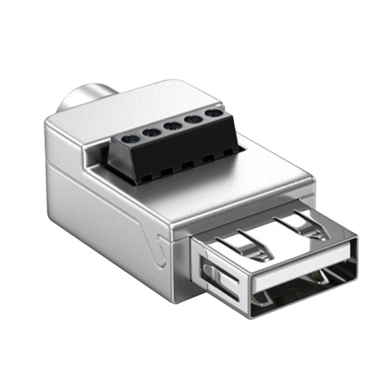 USB2.0 Lötfreier Adapter Metallgehäuse USB 2.0 Stecker Klemmenblock Datenanschluss USB Schraubklemmenplatine