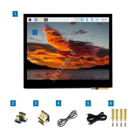 Raspberry Pi 3,5 inch touch screen 3,5 zoll display IPS 640 × 480 Kapazitiven touchscreen kompatibel mit HDMI