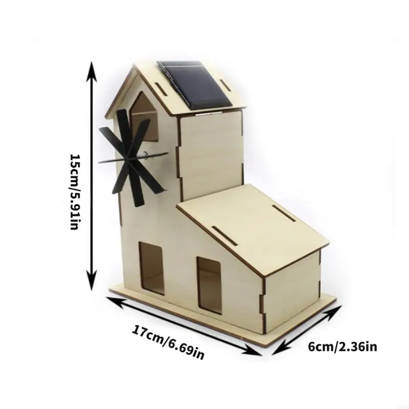 Solar Power Windmühle Holz Handwerk Kits Für Kinder Pädagogisches – Bild 6