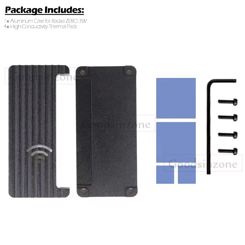 Radxa ZERO 3 W Aluminiumgehäuse-Set - passive Kühlung, schützende Metallgehäuse mit Wärmeableitung
