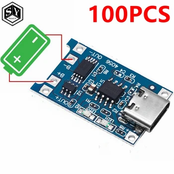TP4056 5 V 1 A Typ-C USB 18650 Lithium-Batterie-Ladeplatine, Ladegerät-Modul mit Schutz (100 Stück)
