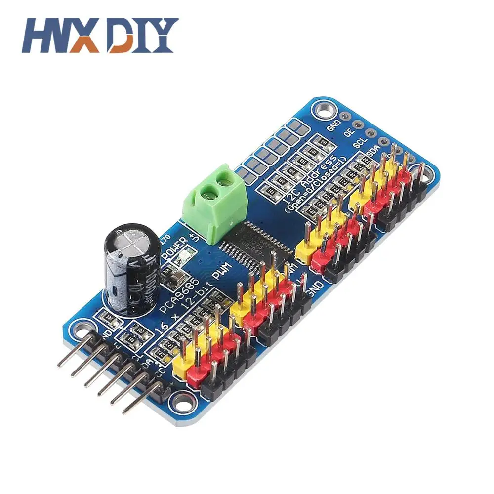 PCA9685 16-Kanal 12-Bit-PWM-Servomotortreiber I2C-Modul Roboter