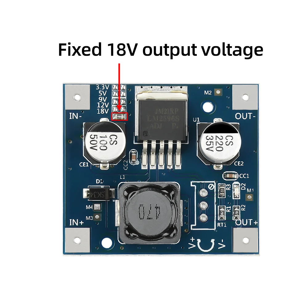 LM2596 Abwärtsmodul DC 3-40 V auf 3,3 V/5 V/9 V/12 V/18 V Festspannungs-Abwärts-Leistungsmodul, einstellbares