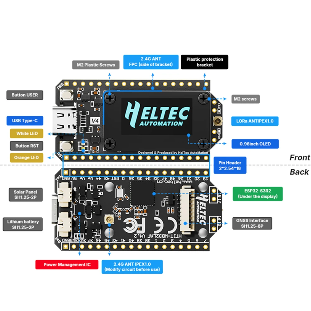 WiFi LoRa 32V4 WiFi Bluetooth-Entwicklungsboard mit 0,96-Zoll-Display – Bild 5