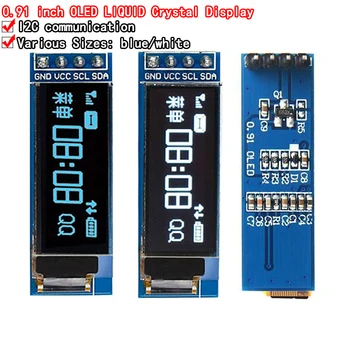0,91 Zoll OLED-Anzeigemodul weiß/blau OLED 128 x 32 LCD-LED-Anzeige SSD1306 12864 0,91 IIC i2C Kommunikation