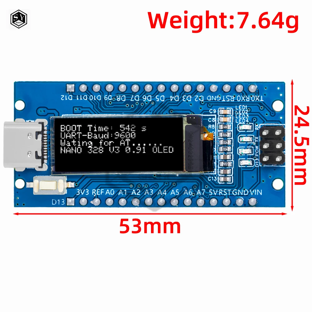 Nano V3.0 Entwicklungsboard ATmega328P CH340C 0,91''weißes – Bild 5