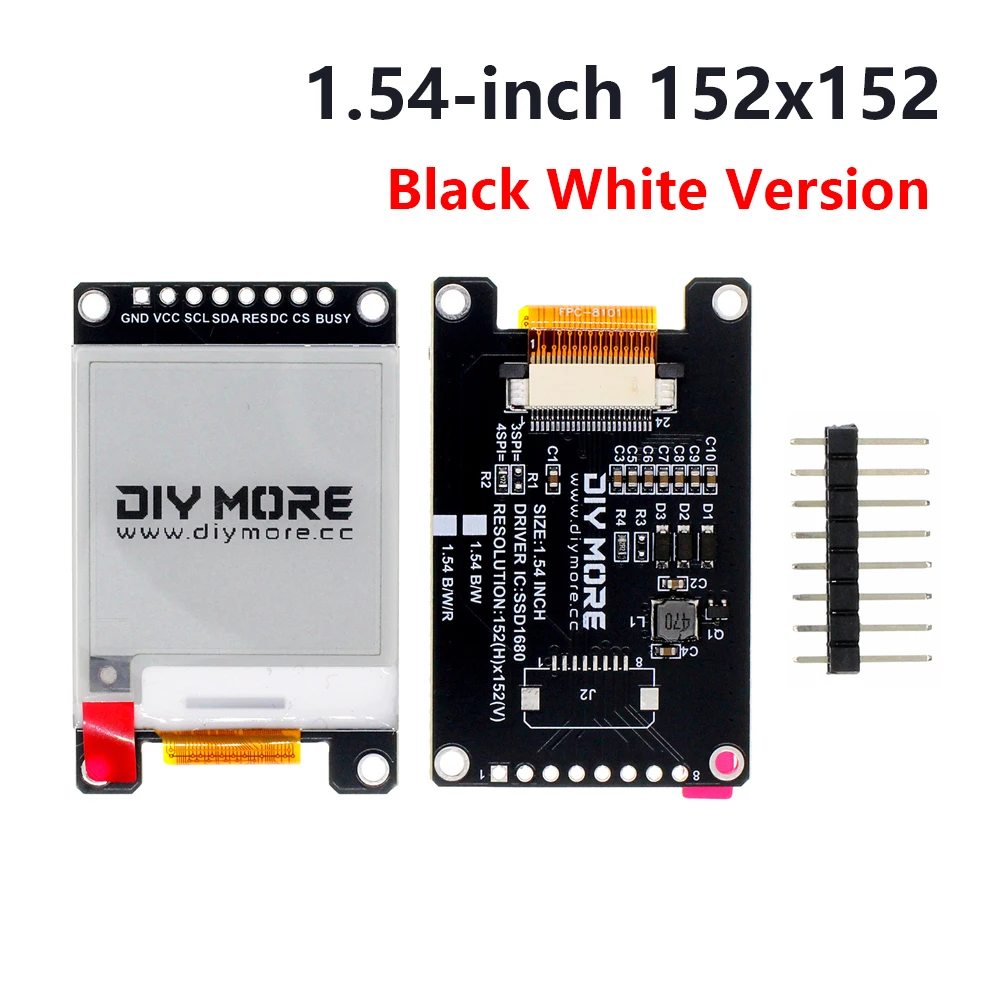 2,9 Zoll E-Paper E-Ink Display-Modul SSD1680Z 128×296 SPI Schwarz-Weiß / Schwarz-Weiß-Rot-Gelb
