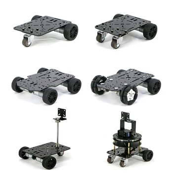 2WD 3WD 4WD Alle Arten von Fahrzeugchassis 310 Encoder-Motor Gummi-Lenkrolle 2 Dof Rotierendes Gimbal