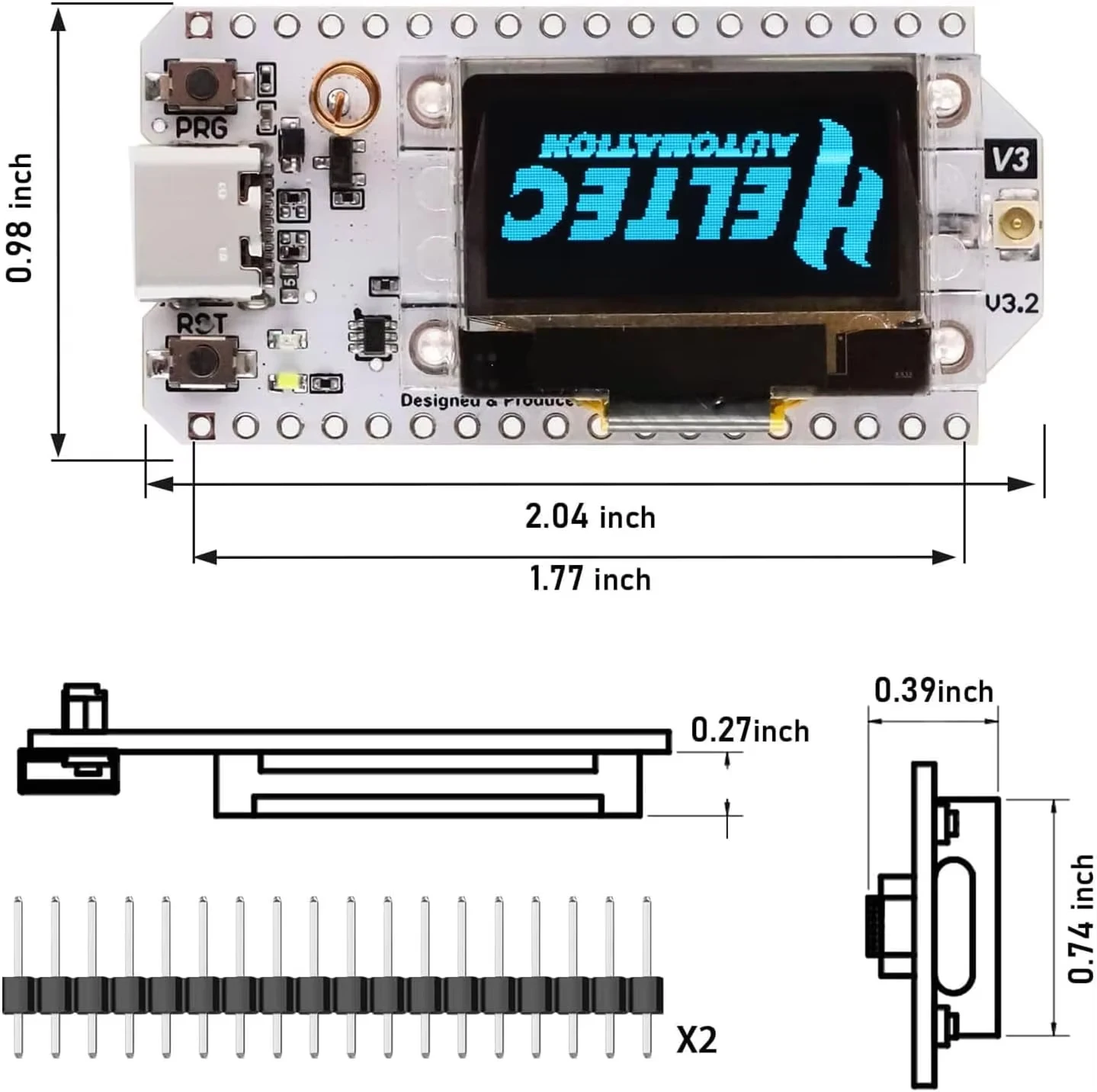 Heltec Lora 32 V3 ESP32 Entwicklungsboard WiFi+BLE SX1262 Lora32 – Bild 6
