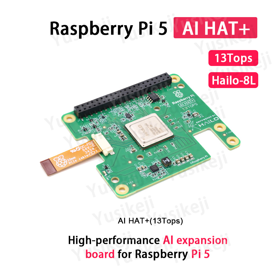 Raspberry Pi 5 AI HAT+ Erweiterungsplatine 13 Tops 26 Tops M.2 HAT+ PCIe Hailo-8 Hailo-8L, HAT+ Standrad